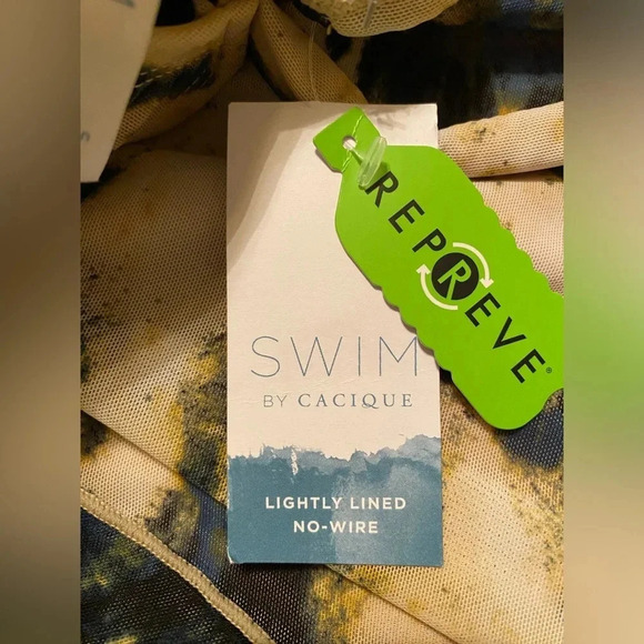 SWIM BY CACIQUE Fly Away tie dye print style swim dress faux wrap NEW size 28 - Picture 8 of 11